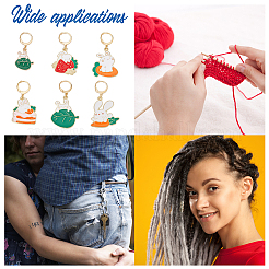 Маркеры петель с замком из эмалевого сплава на тему кролика HJEW-PH01756