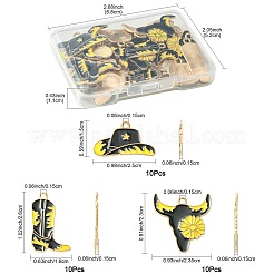 30 шт. 3 стиля подвески из сплава и эмали в ковбойском стиле&nbsp;ENAM-FS0003-89