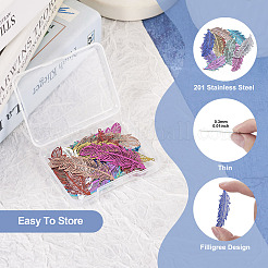 40 шт. 10-х цветные филигранные подвески из нержавеющей стали 201&nbsp;STAS-TA0001-92