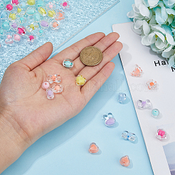 150шт 10 стиля прозрачные акриловые бусины TACR-FI0001-01