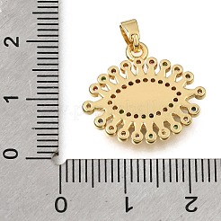 Pendenti in zirconi cubici colorati in micro pavè di ottone&nbsp;KK-C263-22H-G