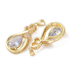 Pendentifs avec zircon cubiques à micro-pavés en laiton&nbsp;KK-Z141-01G-01A