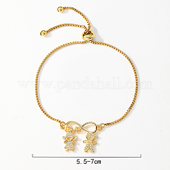 Браслеты-слайдеры из латуни с микропаве и кубическим цирконием GJ5642