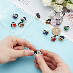 12 шт. 6-х цветное акриловое сердце с пластиковыми аксессуарами для украшения&nbsp;DIY-FG0006-56