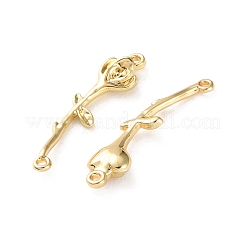 ラックメッキ合金ペンダント  ラインストーン付き  花のチャーム  ゴールドカラー  32x5x3.5mm  穴：1.2mm&nbsp;FIND-M038-05G