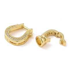 Покрытие стойки латунь микро-паве прозрачный кубический цирконий U-образные складные застежки KK-K349-13G