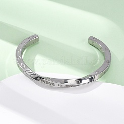Браслеты-манжеты из нержавеющей стали 304 для женщин&nbsp;BJEW-D361-01P