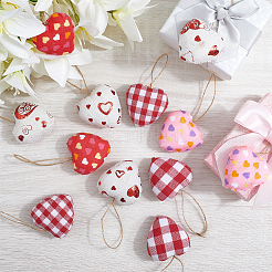 12 шт. 6-х цветная подвеска из пенопласта и ткани ко Дню святого Валентина&nbsp;AJEW-CY0001-34
