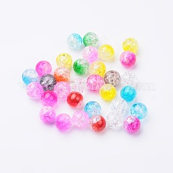 Два тона прозрачные треск акриловые бусины CACR-R009-8mm-M