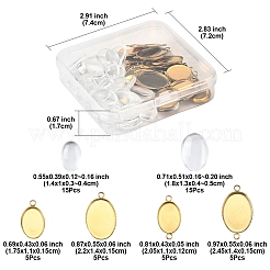 DIY ovaler Cabochon-Anschluss und Anhänger-Sets aus 304 Edelstahl&nbsp;DIY-FS0008-31
