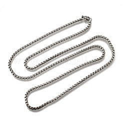 Ожерелья из цепочек-коробок из нержавеющей стали 201 толщиной 3 мм NJEW-C097-02P