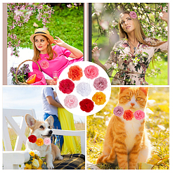 8 шт. 8-х цветные аксессуары для цветочного орнамента из полиэстера&nbsp;DIY-GF0010-64B