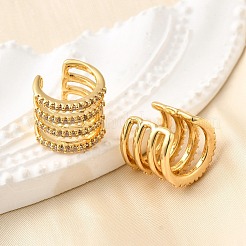 Латунные серьги-манжеты из прозрачного кубического циркония&nbsp;EJEW-K309-03G