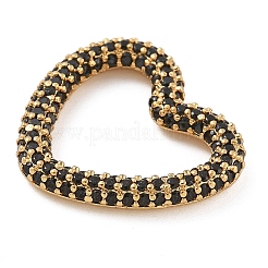 Стойка покрытие латунь микропаве кубический цирконий сердце соединительные кольца&nbsp;KK-A234-005G