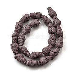 Нити бусин из окрашенной натуральной лавы G-A264-A01-01D