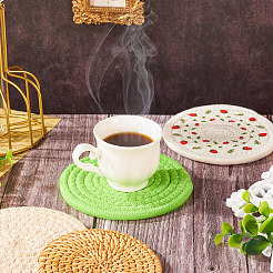 8 шт. 4-х стилистический коврик из ротанга и хлопка AJEW-MB0001-02