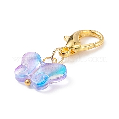 Décorations colorées de pendentif en verre de papillon&nbsp;HJEW-JM00799
