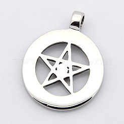 Ретро пентаграмма с плоскими круглыми подвесками из нержавеющей стали 304 STAS-F006-007