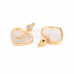 Латунные микропаве прозрачные подвески с фианитом&nbsp;KK-T062-142G-NF