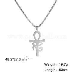 Египетская 304 нержавеющая сталь глаз ра анкх крест кулон коробка цепи ожерелья&nbsp;FS-WG026EA-01
