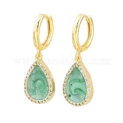 Orecchini pendenti a cerchio in ottone con micro pavé di zirconi cubici&nbsp;KK-CBA8324-11G-04