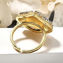 Латунные кольца из манжеты с прозрачным цирконием RJEW-U035-11GP