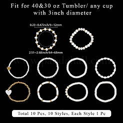 10 Stück 2 Stile Polymer Clay & Kristallperlen Cup Chain&nbsp;AJEW-CN0004-16
