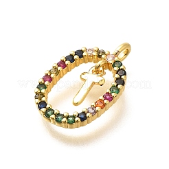 Латунные микро проложить кубического циркония подвески ZIRC-P123-01G-T02