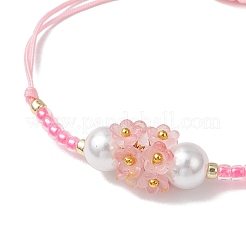 Регулируемые браслеты из нейлонового шнура с плетеными бусинами BJEW-MZ00170-05