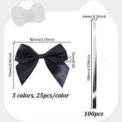 75 шт. бант из самоклеящейся полиэфирной ленты 3 цветов&nbsp;FEPA-GA0001-01