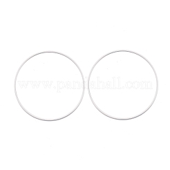 真鍮製フレームコネクター  長持ちメッキ  丸いリング  925銀メッキ  40x1mm  内径：38mm&nbsp;KK-Y003-03L-S