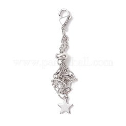 3 pz 304 sacchetto in macramè in acciaio inossidabile con supporto per pietre vuote e decorazioni pendenti&nbsp;HJEW-JM04380-02