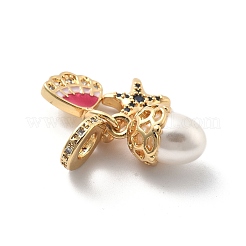 Покрытие стойки латунь кубический цирконий европейские подвески с подвесками&nbsp;X-KK-Q017-29G