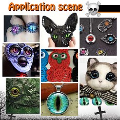 Светящиеся глаза печатные стеклянные кабошоны&nbsp;GGLA-PH0001-22B