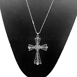 Ожерелья из сплава с подвеской в виде креста и кристаллами горного хрусталя PS3143