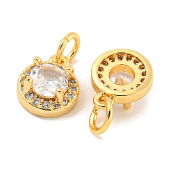 Латунные микропаве прозрачные подвески с фианитом&nbsp;KK-P275-30G