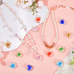 12шт 6 цвета стеклянные подвески GLAA-SC0001-89