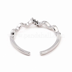 Offener Manschettenring mit klarer Zirkonia-Welle&nbsp;X-RJEW-B028-17P