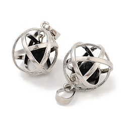 Подвески в виде круглых шариков из натурального обсидиана&nbsp;G-Q163-05P-06