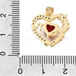 Pendentifs en laiton avec micro pavé de zircone cubique pour la fête des mères&nbsp;KK-E802-37G-E