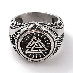 Кольца valknut из нержавеющей стали viking 304 RJEW-U005-17G-AS