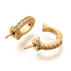 Стойка покрытие латунь микропаве кубический цирконий штифты скобы KK-H508-07G