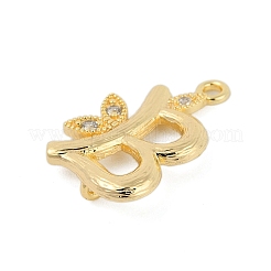 Connettori con lettere in strass di cristallo in ottone&nbsp;KK-S395-06G-B