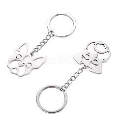 2 porte-clés en acier inoxydable 201&nbsp;KEYC-TAD0001-15C
