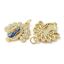 Латунные микропаве прозрачные подвески с фианитом&nbsp;KK-C045-40G