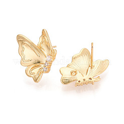 Серьги-гвоздики из циркония&nbsp;EJEW-T048-10G