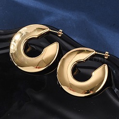 Серьги-гвоздики из нержавеющей стали 304 в форме буквы С&nbsp;LS-EJEW-A125-21G