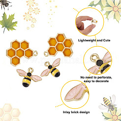 24 шт. 6 подвески из цинкового сплава с эмалью светло-золотого цвета&nbsp;ENAM-YS0001-05