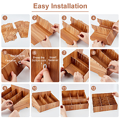 Деревянный ящик для хранения сотового телефона с 24 сеткой CON-WH0094-05A