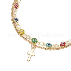 Многослойные браслеты ручной работы с элементами лэмпворка от сглаза BJEW-JB12213-03